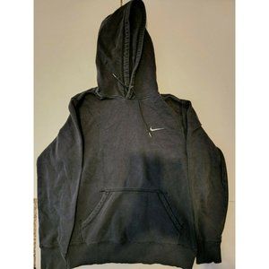 Nike Hoodie Medium Pullover Black Small Logo Faded Black